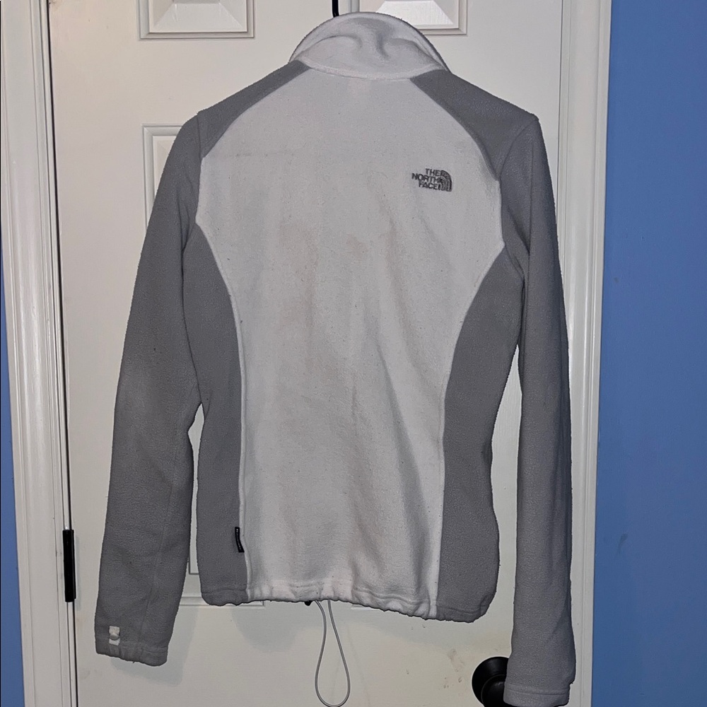 The North Face Women's White and Gray Fleece Jacket - Picture 3 of 4